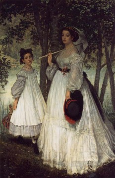two boys singing Painting - The Two Sisters Portrait James Jacques Joseph Tissot